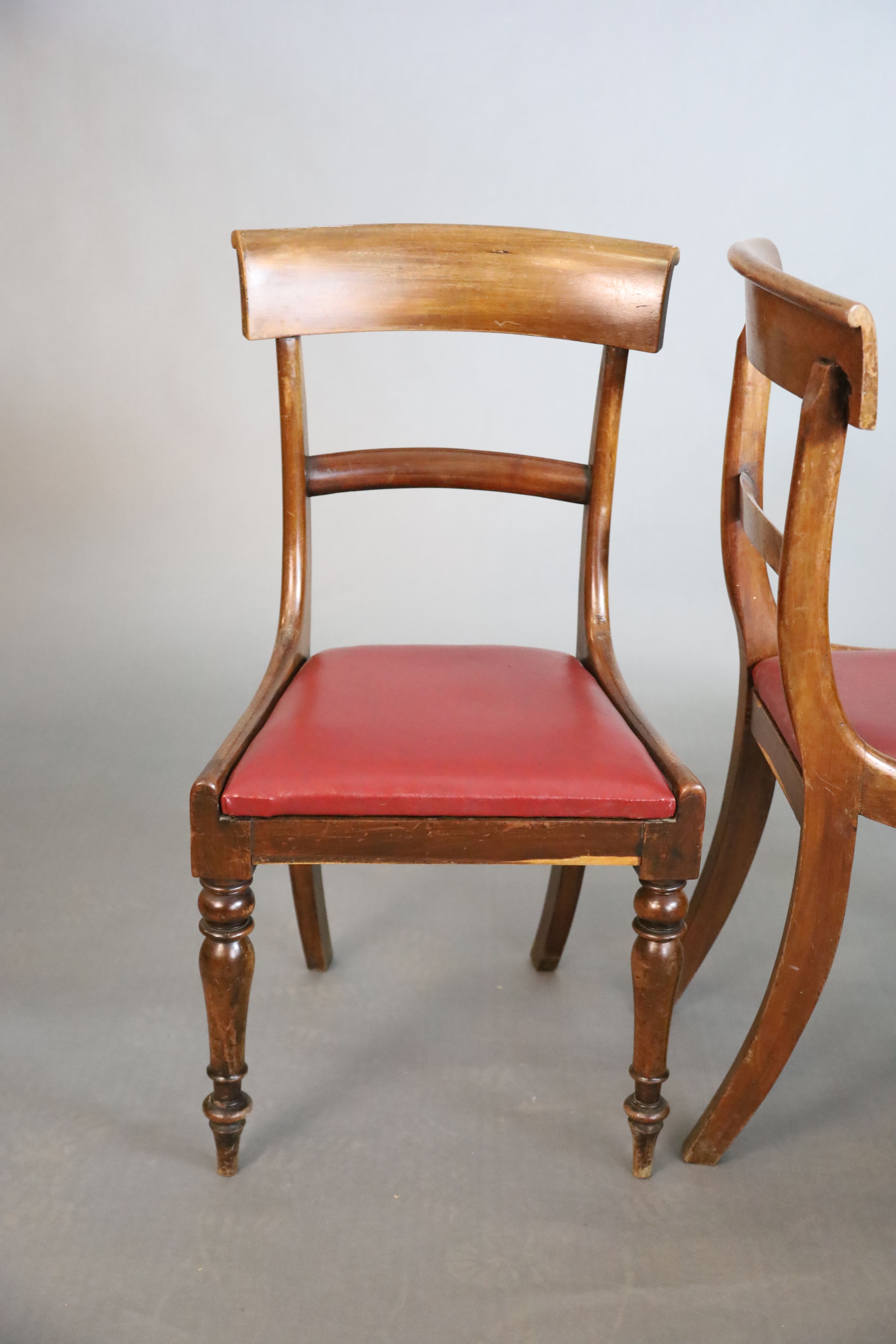 A set of five William IV mahogany dining chairs, W.45.5cm H.89cm